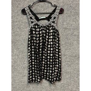 Maurice Womens Size S dress Black & White Sleeveless Patterned Rayon